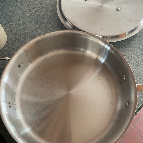 ALL CLAD D5 Brushed Stainless Steel long handle Fry and Sauté Pan & matching Lid - Picture 6 of 8